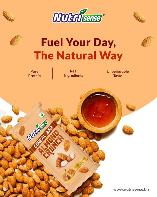 Fuel Your Day, The Natural Way: Nutrisense Almond Crunch Cereal Bar