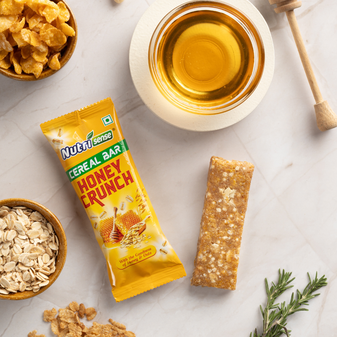 Nutrisense Cereal Bar Honey Crunch (35g) | Natural Honey • Crunchy Grains • Healthy Snack