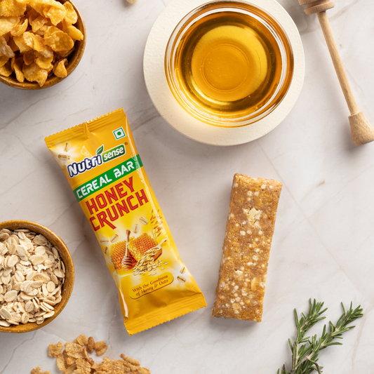 Nutrisense Cereal Bar Honey Crunch (35g) | Natural Honey • Crunchy Grains • Healthy Snack