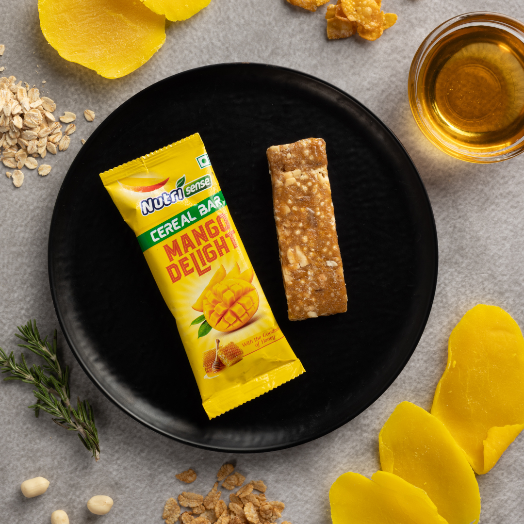 Nutrisense Cereal Bar – Mango Delight | Natural Honey • Real Mango • Healthy Snack