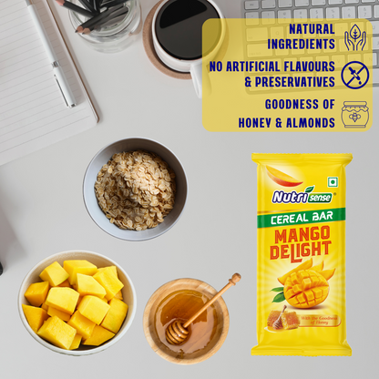Nutrisense Cereal Bar – Mango Delight | Natural Honey • Real Mango • Healthy Snack