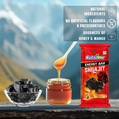 Nutrisense Energy Bar – Shilajit | Natural Honey • Shilajit Infused • Healthy Energy Snack