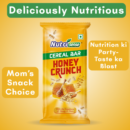 Nutrisense Cereal Bar Honey Crunch (35g) | Natural Honey • Crunchy Grains • Healthy Snack