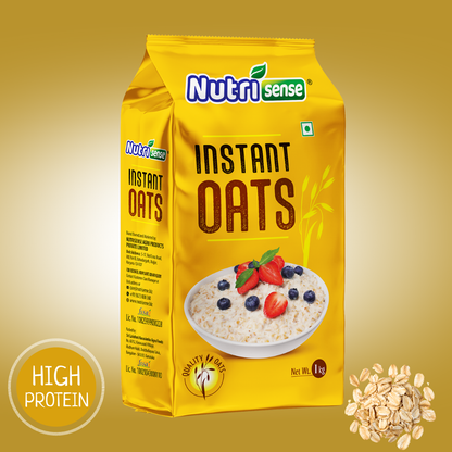 NutriSense Instant Oats – High-Fiber, 100% Whole Grain Oats (1kg)