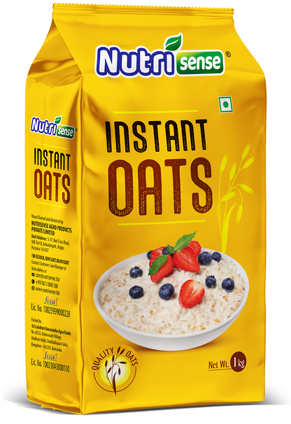 NutriSense Instant Oats – High-Fiber, 100% Whole Grain Oats (1kg)