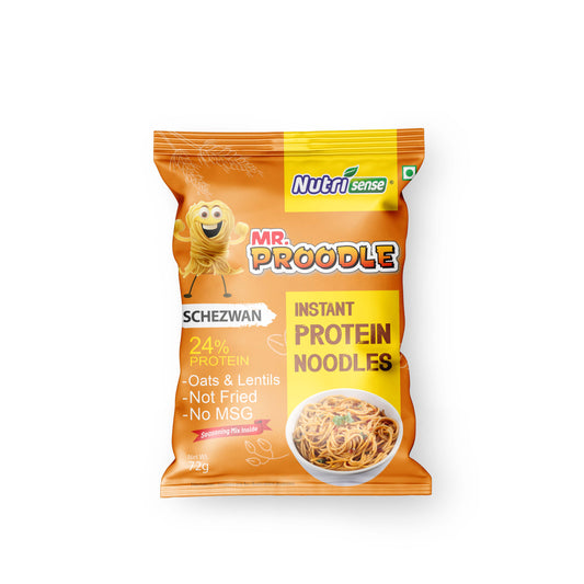 Nutrisense Mr. Proodle – Instant Protein Noodles (Schezwan) | High Protein • Not Fried • Spicy & Savoury